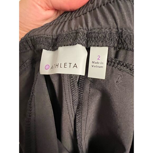 Athleta Black La Viva Cropped Capri Mid Rise Jogger Pants Size 2 - Picture 7 of 7
